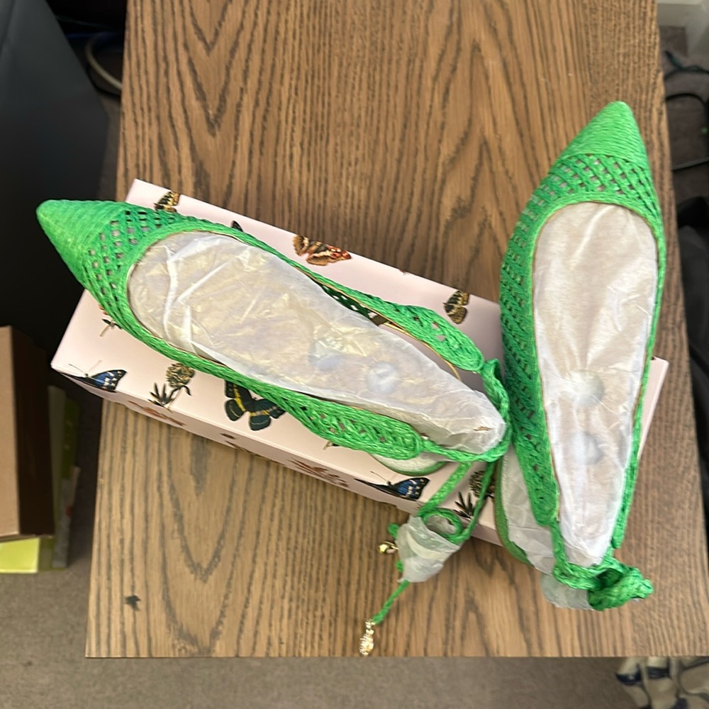 Antonio Melani Jennifer Sumko Green Leather Wrap Sandals